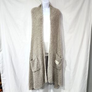 Demdaco Giving Shawl Women's Popcorn Knit Wrap Gray Pockets Cozy Soft Warm
